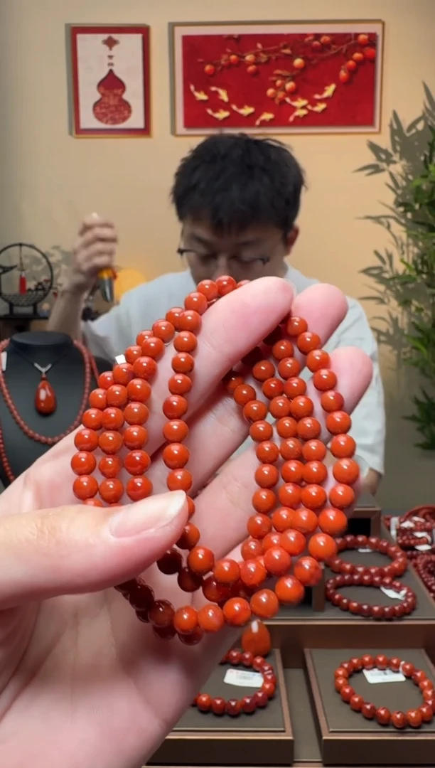 南红玛瑙手链未镶嵌一条5mm+ 多样性发货