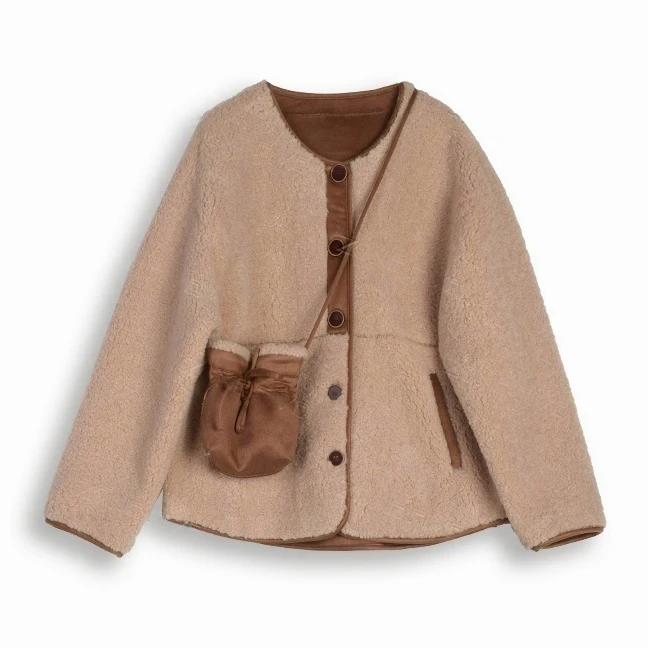 【ShawEleven】钱袋子款2024秋冬新款宽松毛毛外套8861