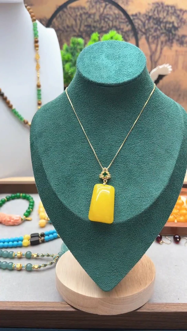 【闪购商品】蜜蜡颈饰14K金镶嵌D63