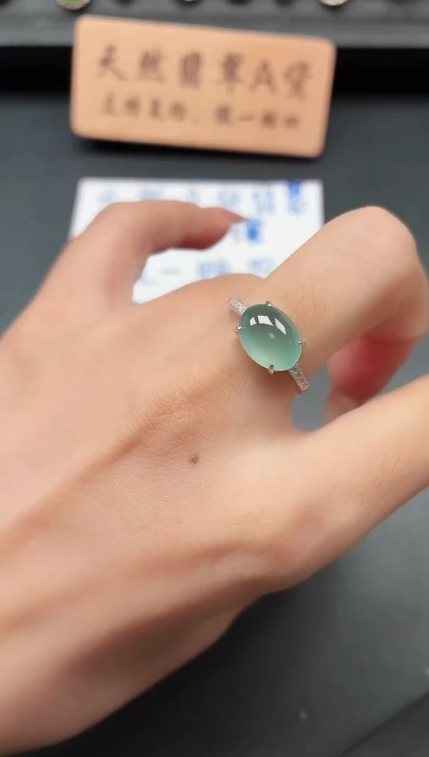 银S925镶嵌戒指翡翠111
