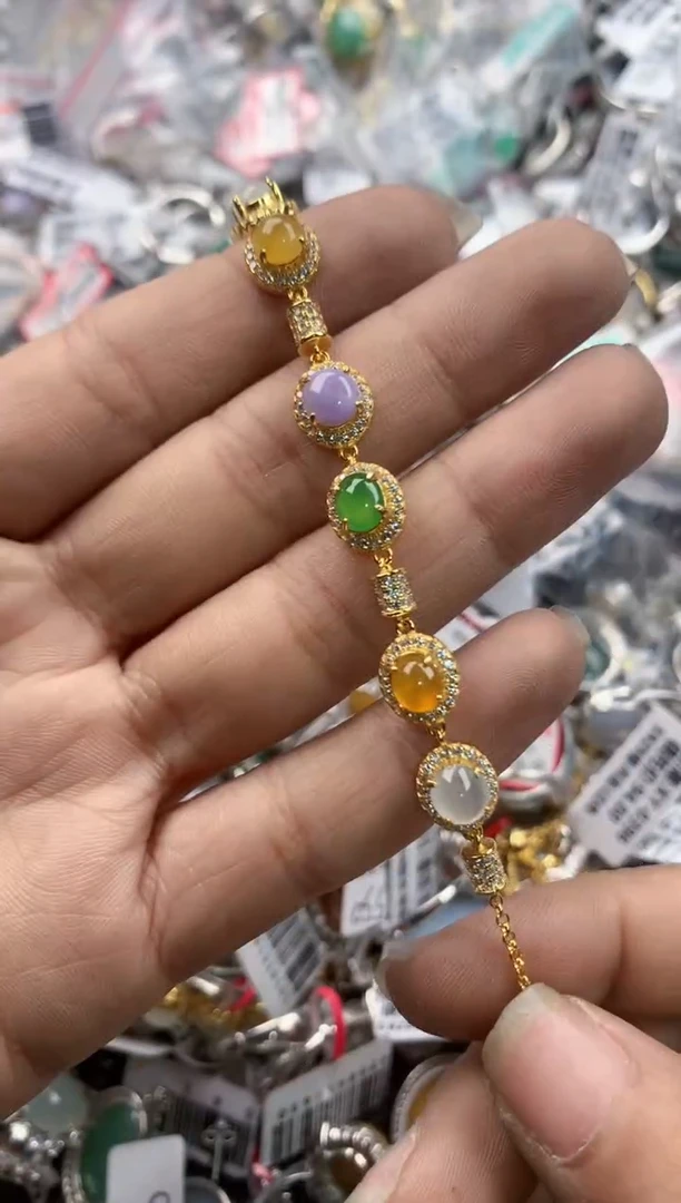 银S925镶嵌戒指翡翠777----7