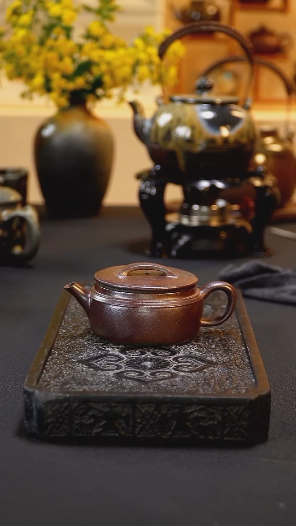 茶壶紫砂纯自然柴烧