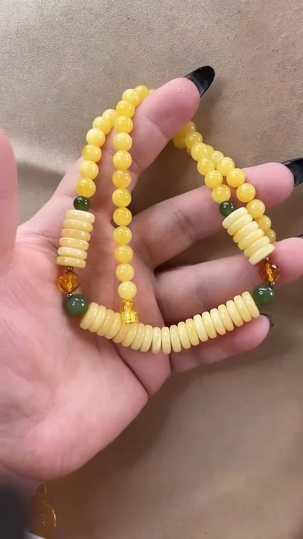琥珀颈饰未镶嵌项链