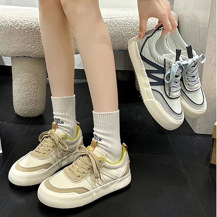 夏季复古潮鞋透气百搭日系小白鞋女2025新款小众休闲板鞋A136