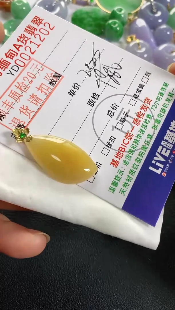 吊坠(不含链)18K金镶嵌翡翠随型