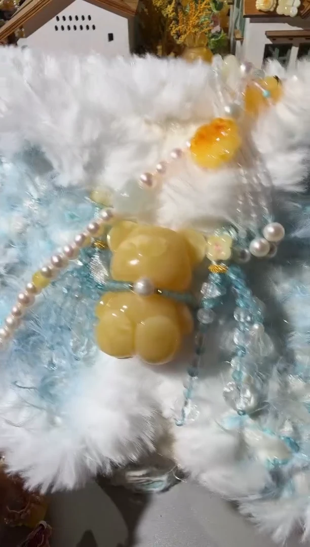 【闪购商品】蜜蜡项链未镶嵌蜜蜡小熊项链斜跨包