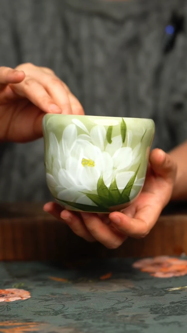 杯釉下彩手工手绘同款陶器