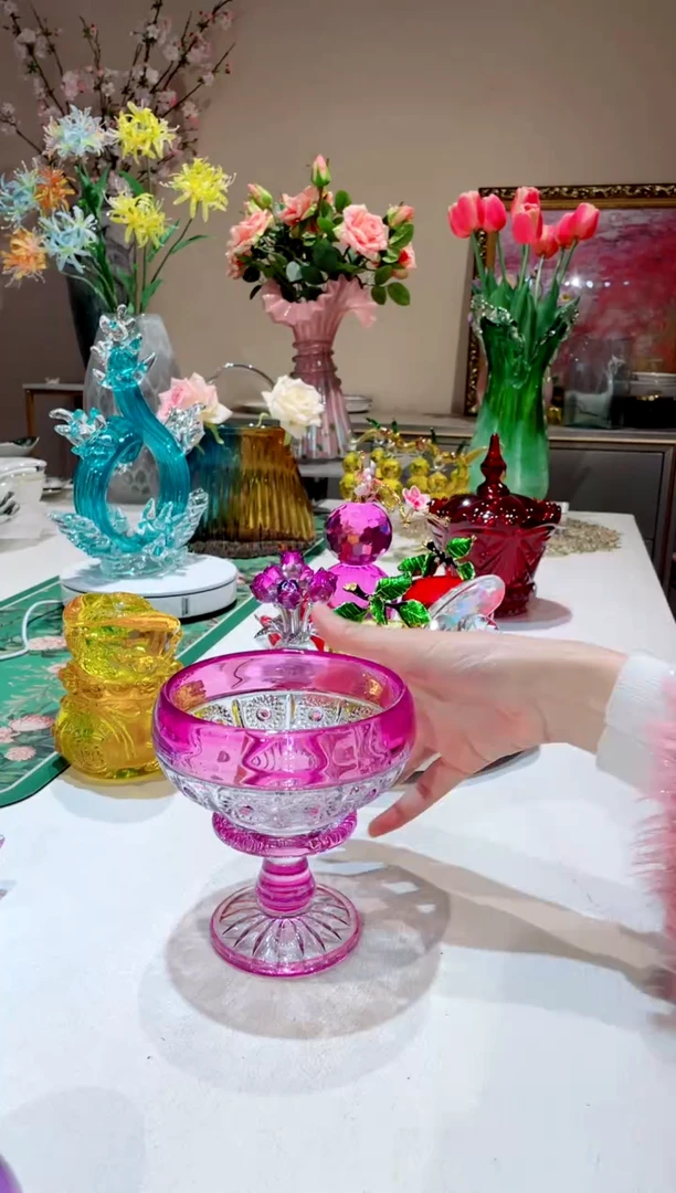 【闪购商品】琉璃手工艺品紫藤碗收纳  微瑕