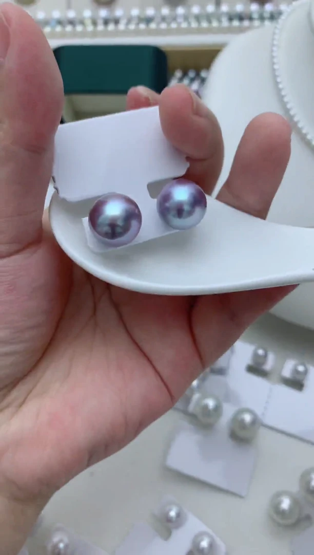 银S925镶嵌耳饰淡水珍珠q48