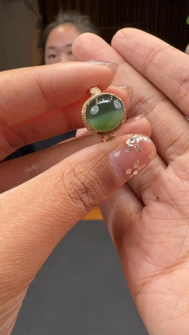 【闪购商品】和田玉19918K金镶嵌1.23赵玉