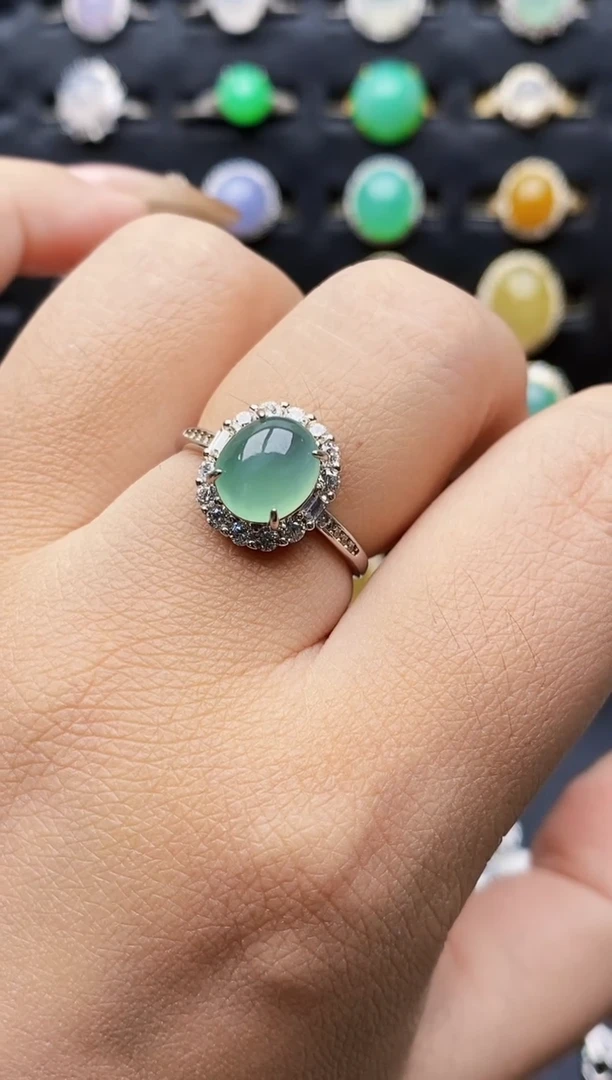 银S925镶嵌戒指翡翠1080