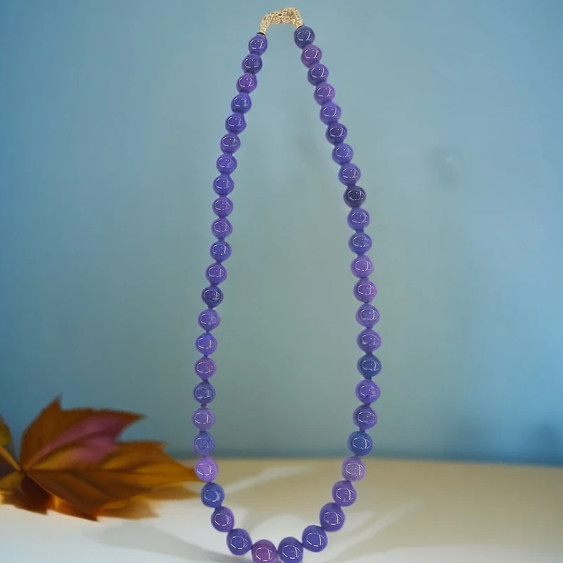 （库存处理）-高定珠宝樱花粉紫舒俱玛瑙妈妈链设计款X560