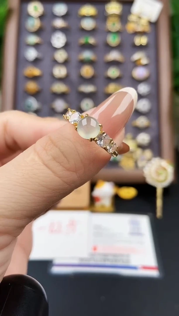 银S925镶嵌戒指翡翠12