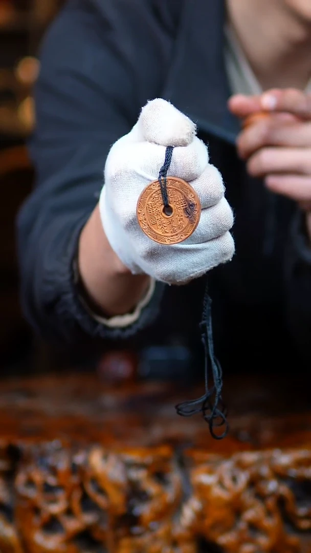 枣木百年雷击枣木山鬼花钱