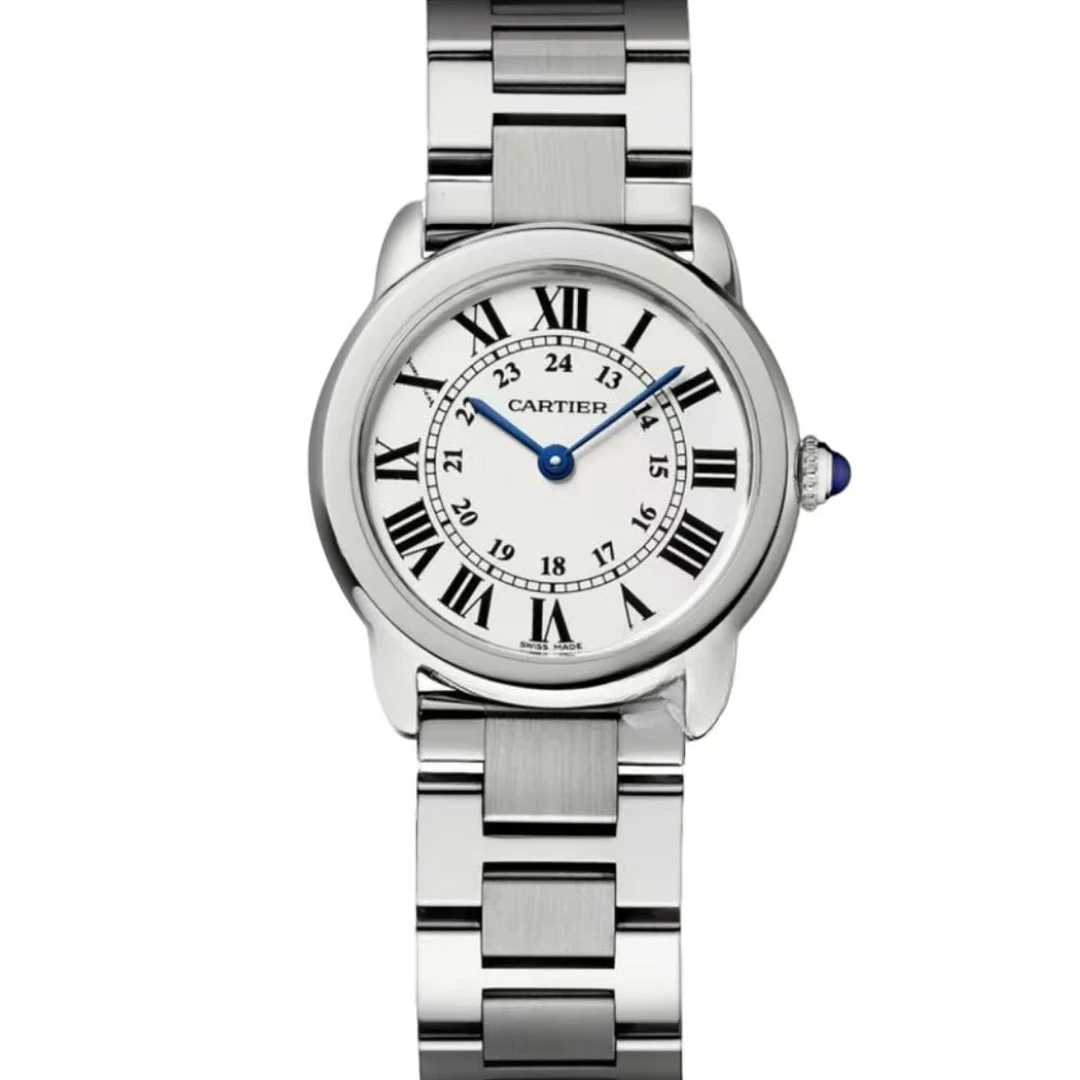 99新 Cartier/卡地亚 伦敦W6701004 29精钢石英女表 单表