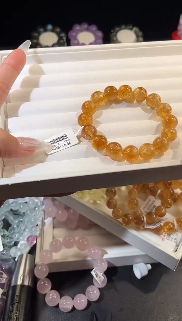 未镶嵌手串水晶多样性发一黄阿赛13mm