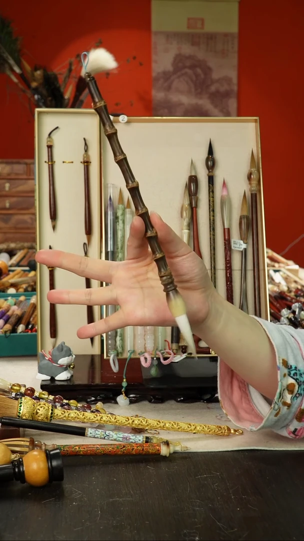 118号孤品高货毛笔链接 清水试笔 蘸墨不退