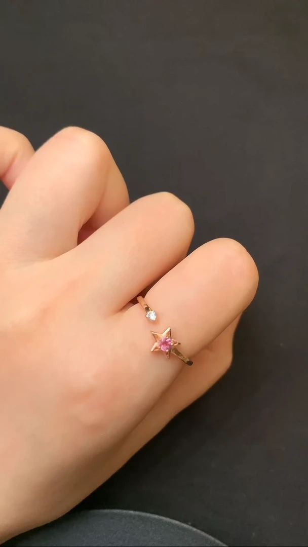 碧玺戒指银S925镶嵌......