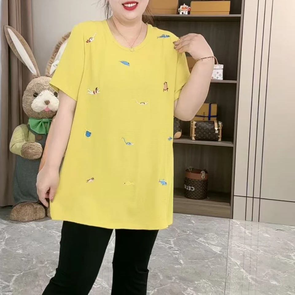 68552百搭宽松中长款刺绣大衫