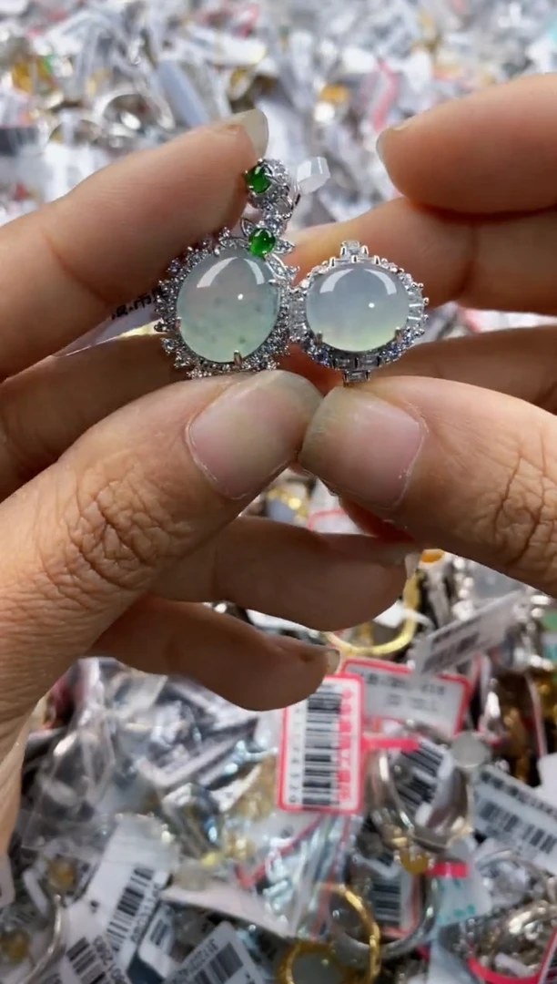 银S925镶嵌戒指翡翠4444----2