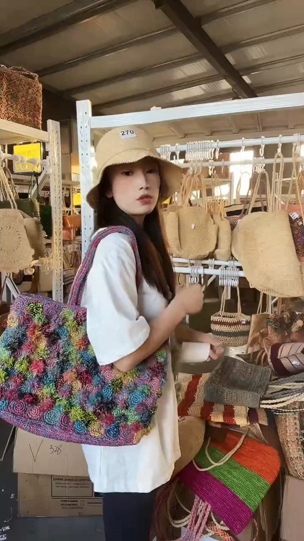 陶瓷575拉菲草编织包包非洲厂家进口手工制作