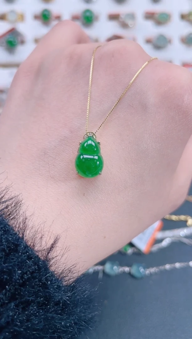 颈饰银S925镶嵌翡翠天然翡翠