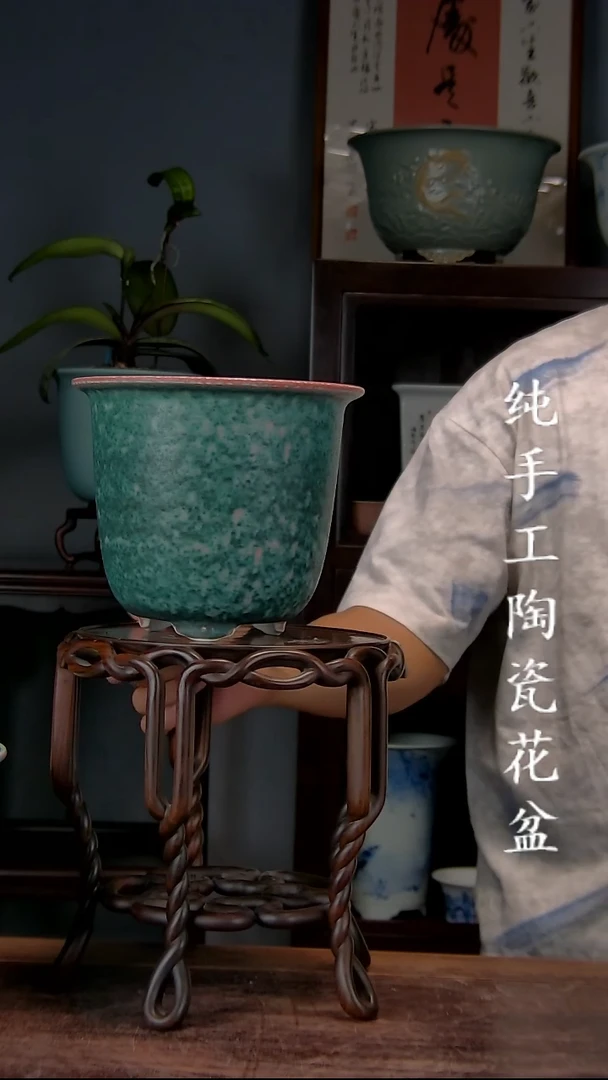 景德镇手工陶瓷花盆