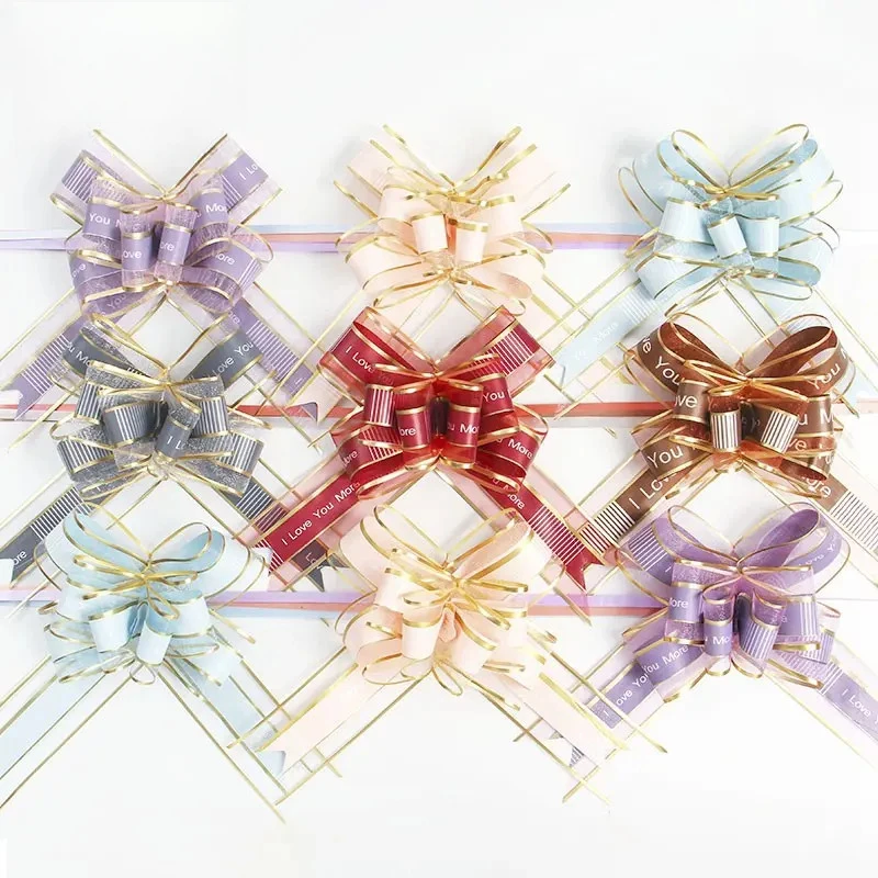 【花儿乐】5cm大号雪纺拉花婚车婚房装饰蝴蝶结懒人抽花diy礼物材料