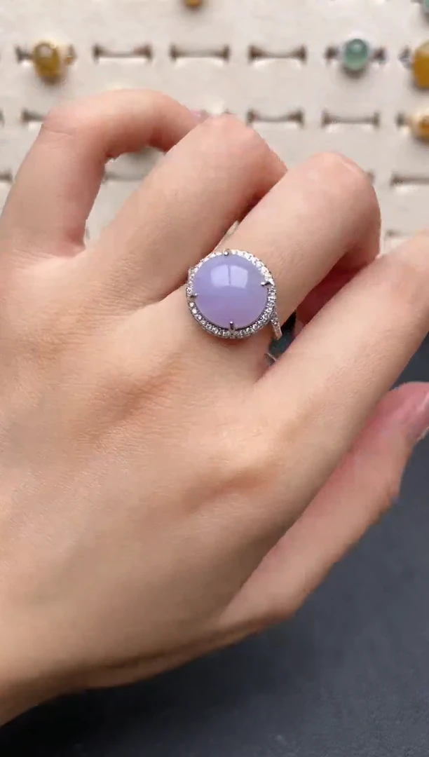 【闪购商品】翡翠戒指银S925镶嵌一物一证一礼盒