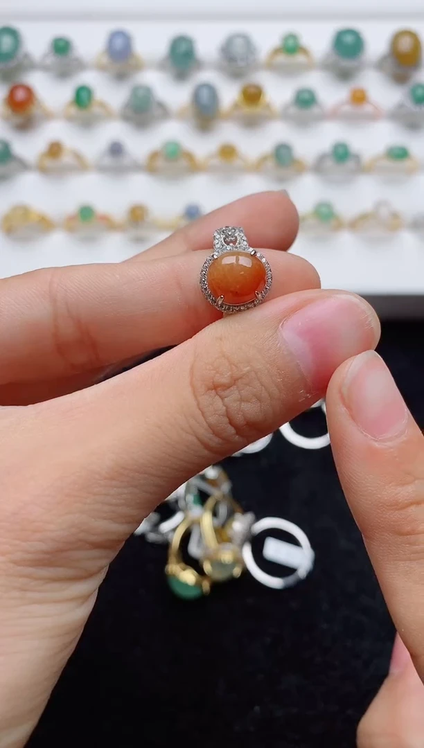 翡翠戒指银S925镶嵌............