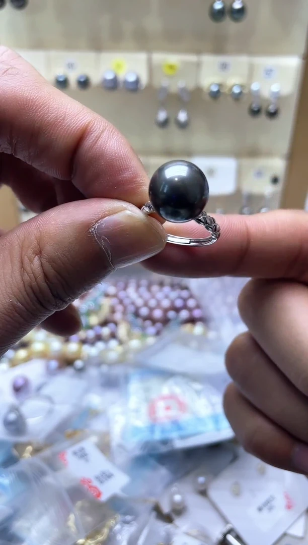 【闪购商品】海水珍珠戒圈银S925镶嵌2