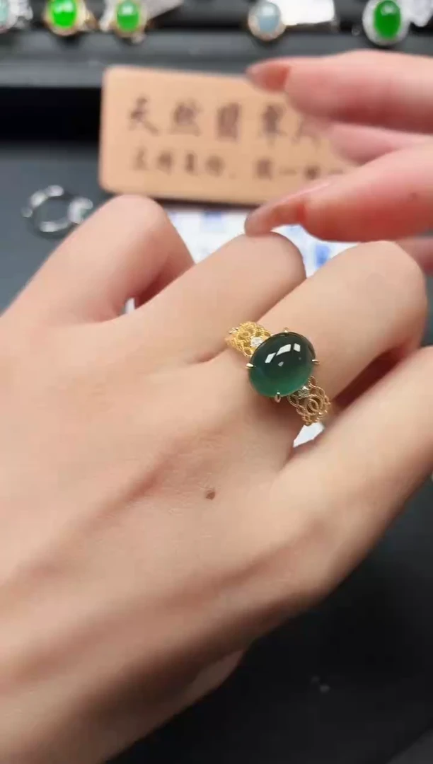 银S925镶嵌戒指翡翠1111