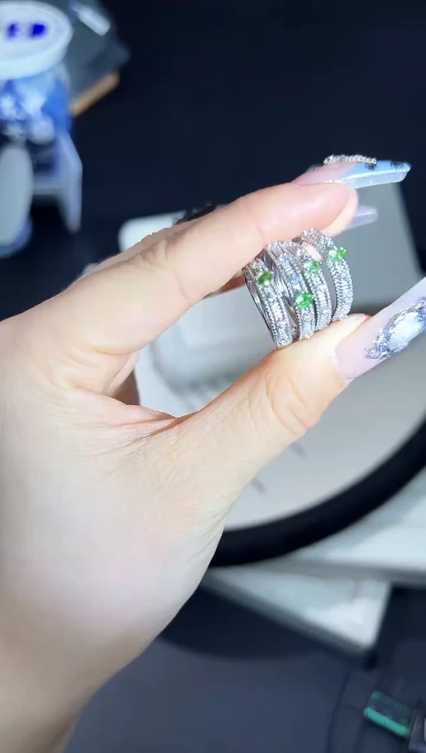 石榴石（沙弗莱）戒指银S925镶嵌38b多样性发其一【1个】