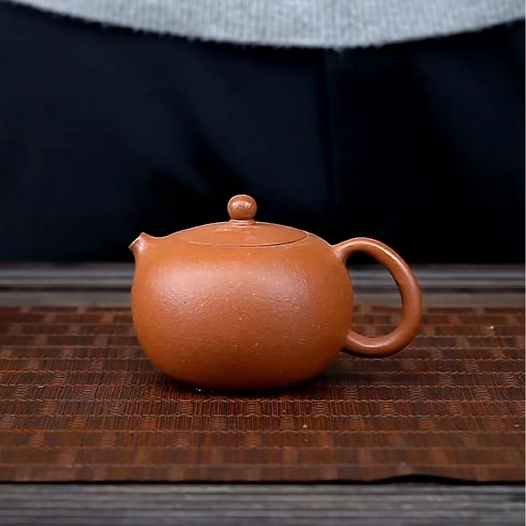 XJ红降坡【圆珠150CC】宜兴黄龙山原矿手工紫砂壶