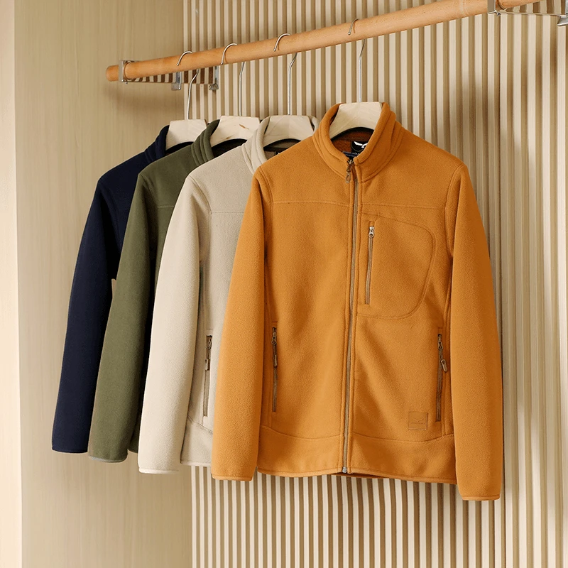 尾货清货复古纯色摇粒绒男女情侣厚实防风夹克24001