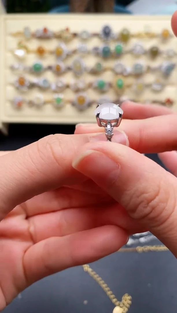 翡翠戒指银S925镶嵌11111111+1