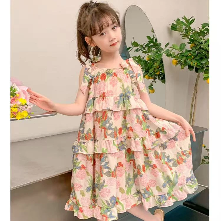 柳柳定制   2025夏季儿童女宝假日风情沙滩裙  3137B