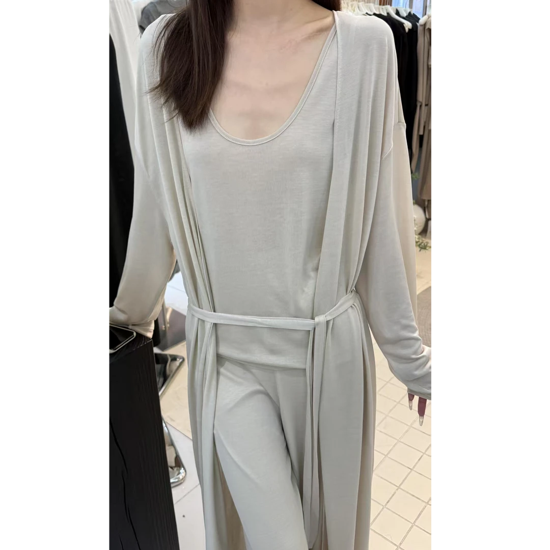 法式慵懒时尚休闲宽松长款气质老钱松弛感开衫夏季上衣长袖薄款