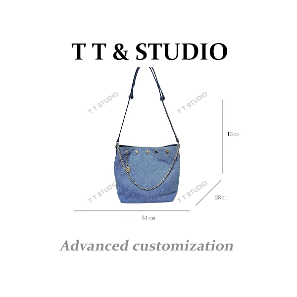 【TT Studio】SD-5621-1-蓝色 RAIN.CUN简约腋下斜跨轻奢女包