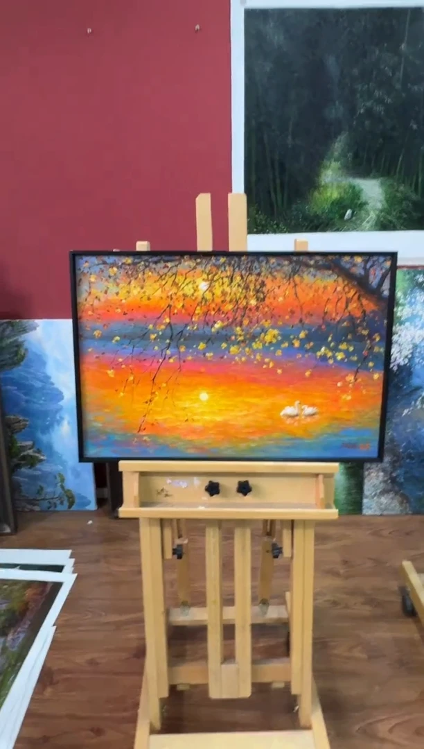 油画【新品含装裱】朝鲜画家原创手绘油画作品