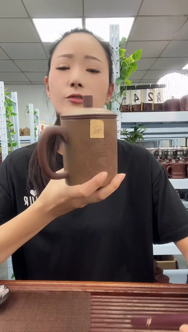 宜兴原矿紫砂全手工盖杯