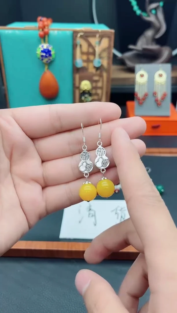 【闪购商品】玛瑙/玉髓耳钉银S925镶嵌222000