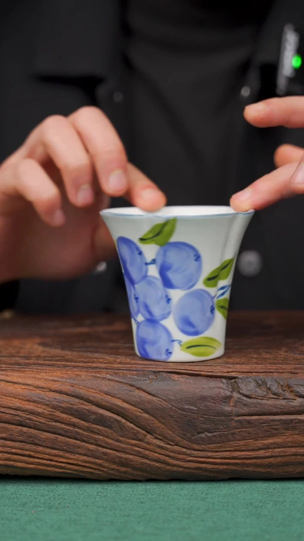 【闪购商品】瓷片24寻一缕瓷香杯釉下手工手绘瓷器