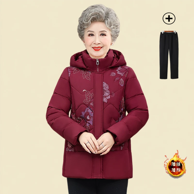 中老年棉服棉衣新款保暖中老年人冬装棉服妈妈棉袄奶奶老太太外套
