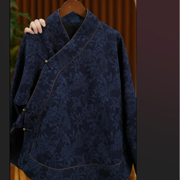 素女馆新款素色暗纹新中式汉服上衣