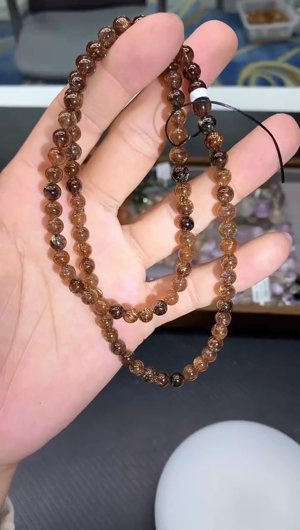 未镶嵌手串水晶15黑金超七多圈6mm