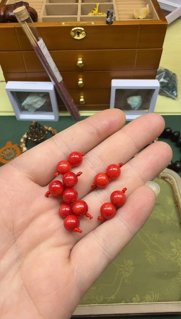 贝壳手串/手链红色贝壳8mm一对