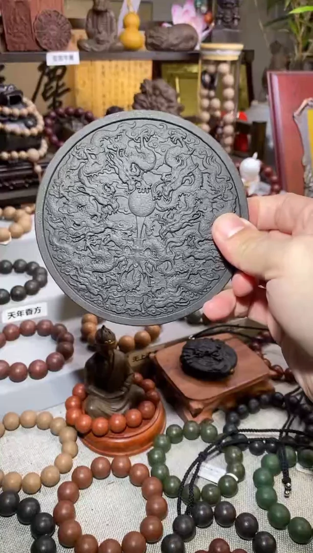 【闪购商品】泥塑内府龙涎天方圆型合香摆件