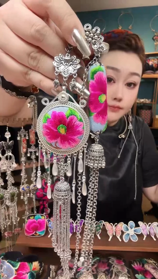 刺绣纯手工民族风刺绣压襟