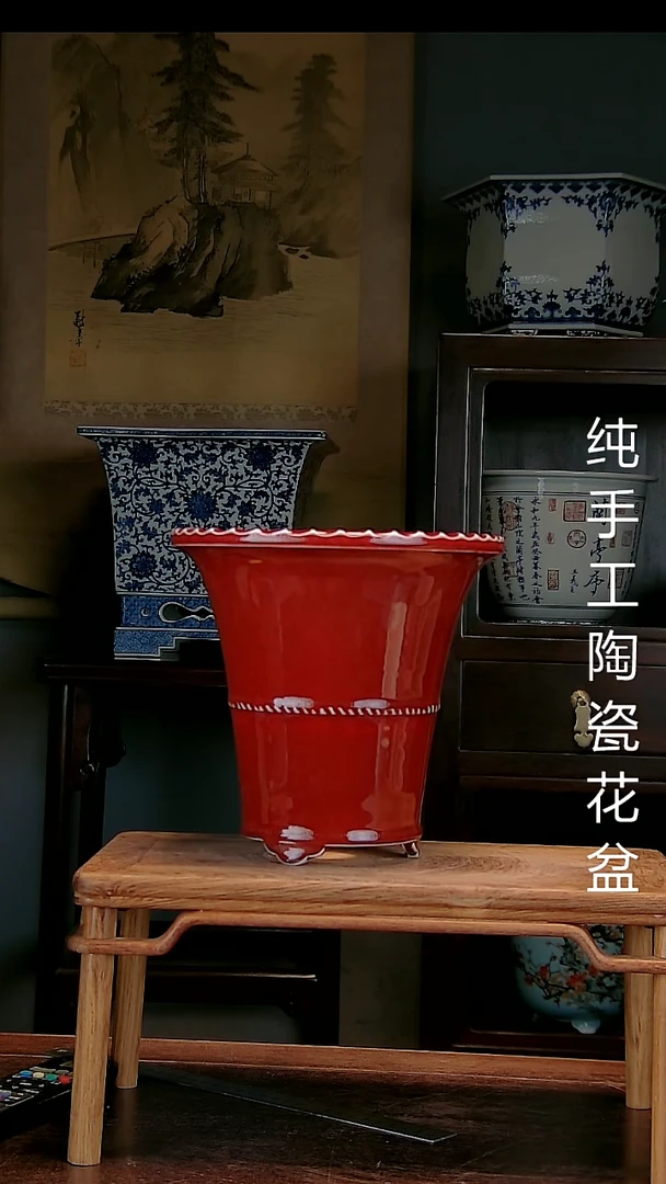 景德镇手工陶瓷花盆